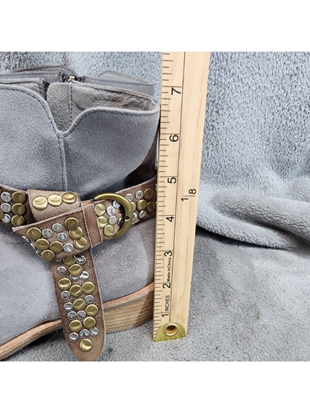 Antelope Shoes Womens Size EU 38 US 7 Gray Suede Side Zip Ankle Boots *Read* - Picture 2 of 14